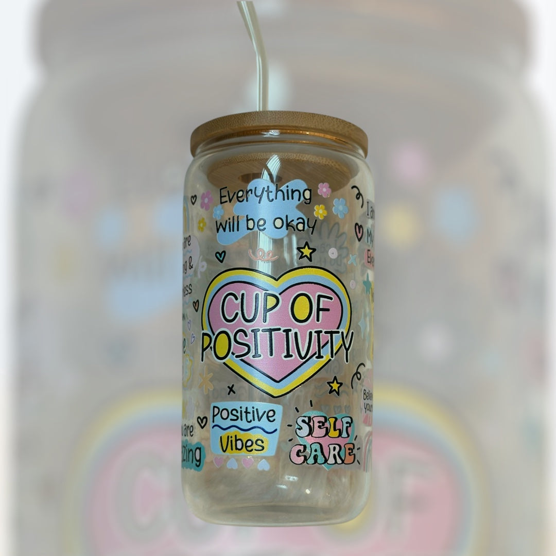 Can Glass Tumbler | Vaso de Cristal con Sorbeto Reutilizable 16 oz