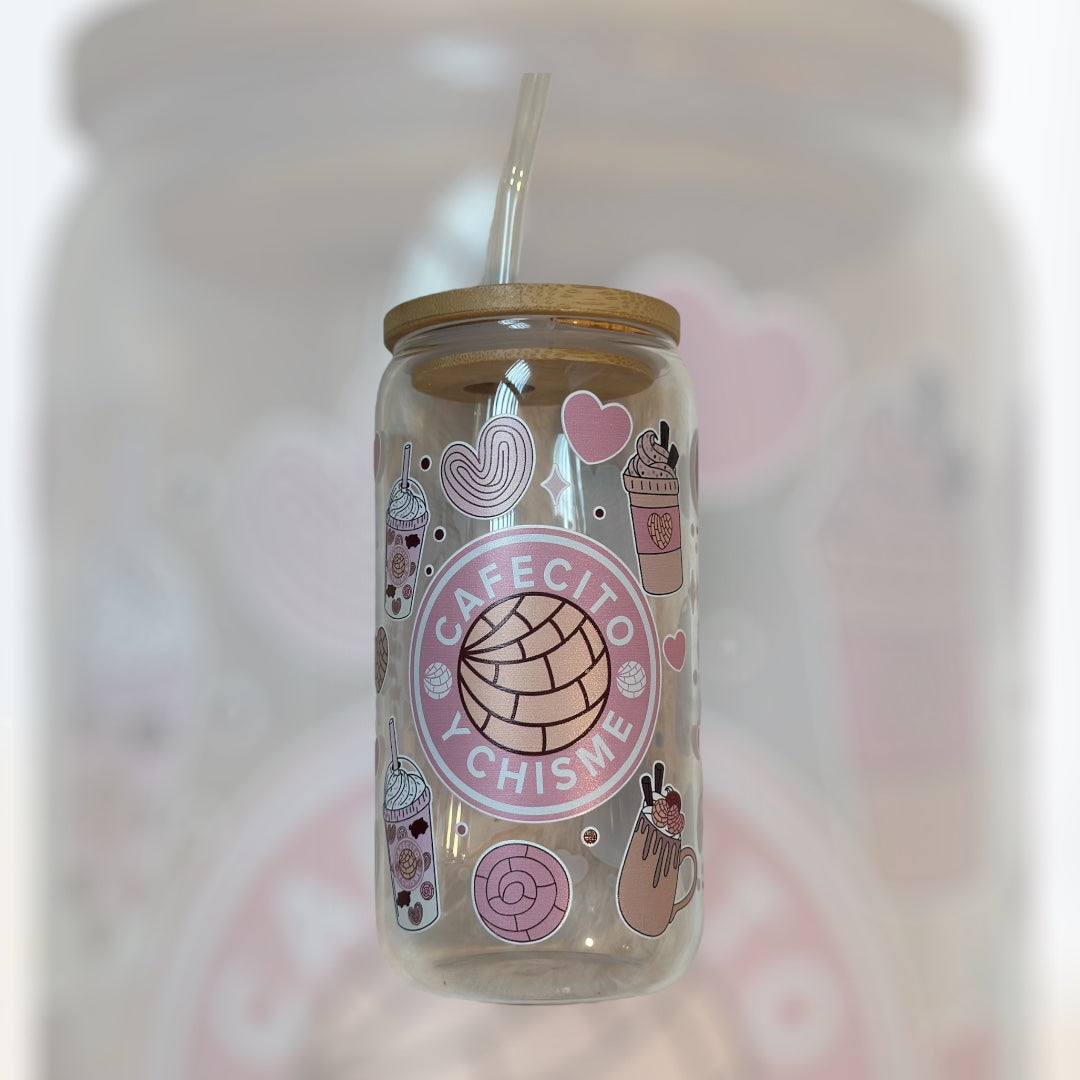 Can Glass Tumbler | Vaso de Cristal con Sorbeto Reutilizable 16 oz