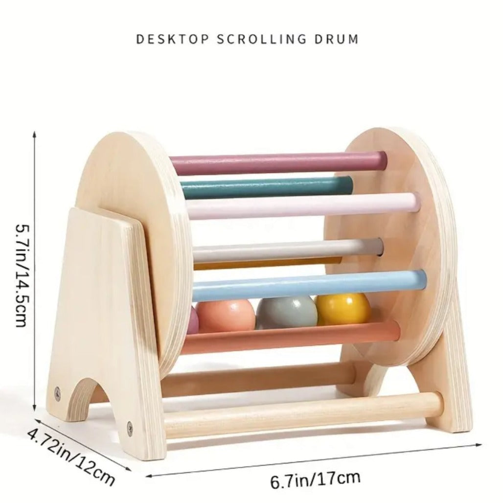 Juego de juguetes Montessori Wood Drum &amp; Coin Box