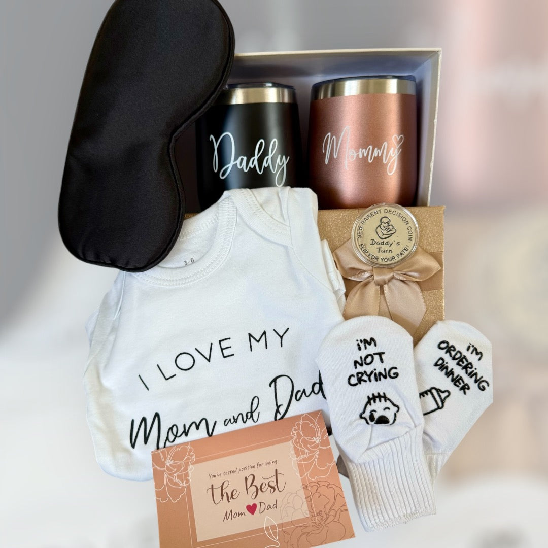 Mommy & Daddy Gift Box| Caja de Regalo para Baby Shower Especial para Nuevos Padres