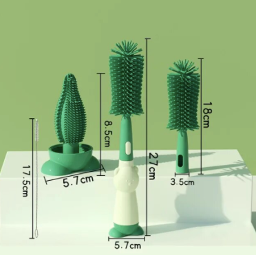 Juego de cepillos de limpieza de botellas de silicona
